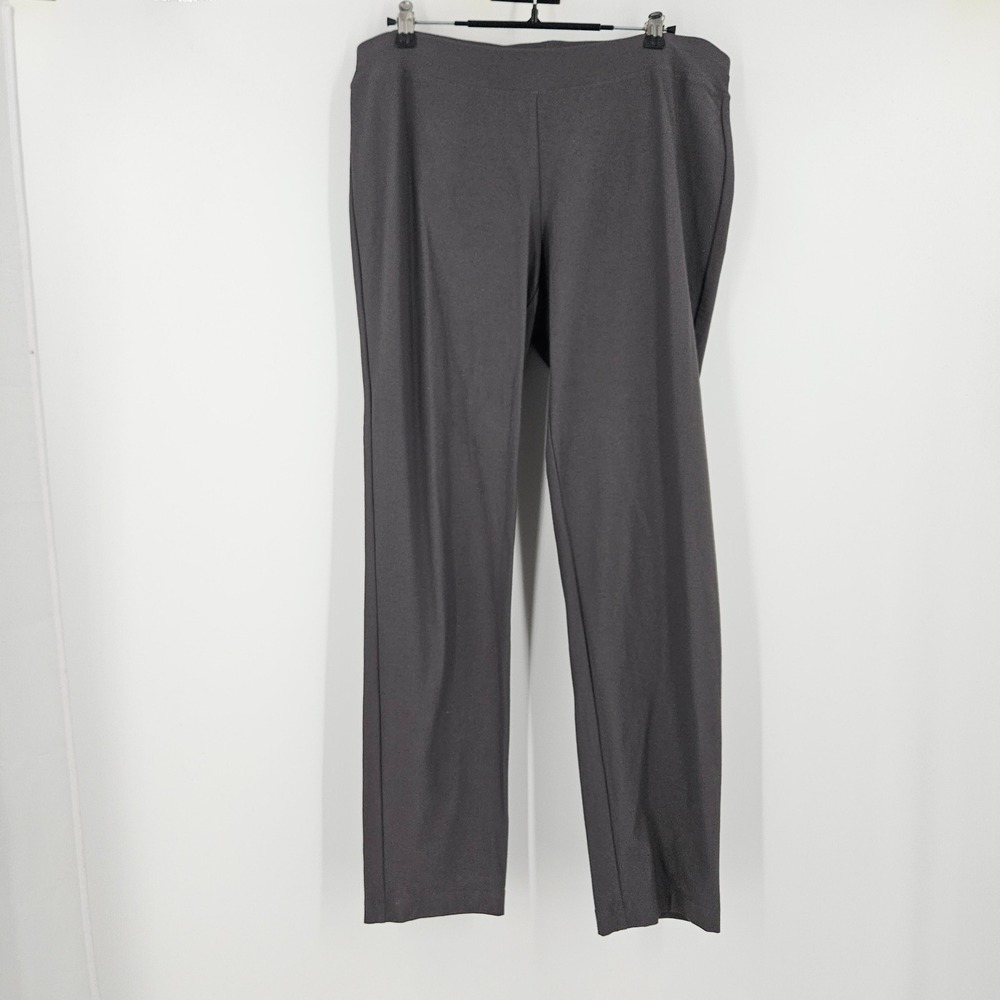 Eileen Fisher Washable Flex Ponte Slim Pants Gray Stretch Pull On Ankle NWT Sz M
